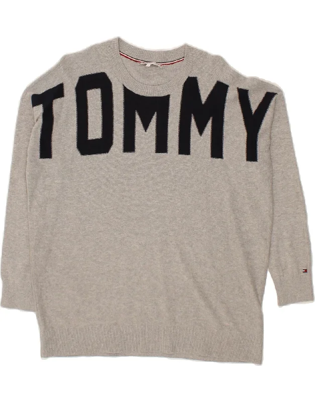 Major Savings TOMMY HILFIGER Womens Graphic Crew Neck Jumper Sweater UK 16 Large Grey Major Savings TOMMY HILFIGER Womens Graphic Crew Neck Jumper Sweater UK 16 Large Grey
