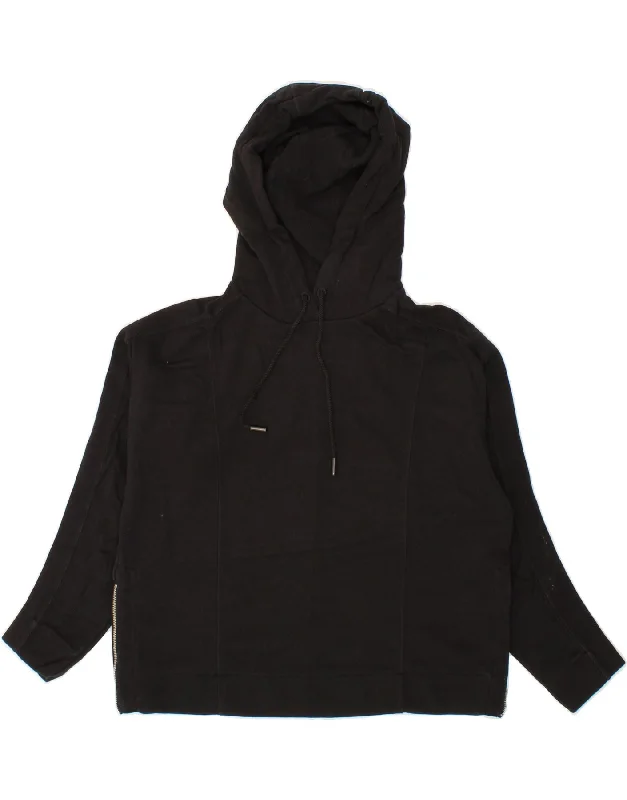 New Arrival REISS Womens Oversized Hoodie Jumper UK 6 XS Black Cotton