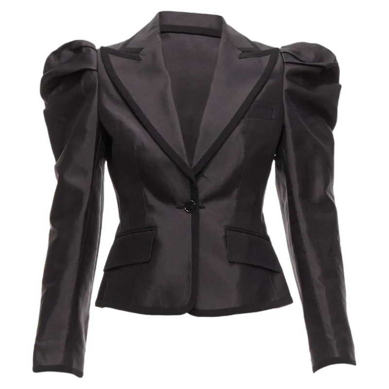 YEAR-End Sale Dolce Gabbana Silk Puff Princess Sleeve Piping Tuxedo Blazer