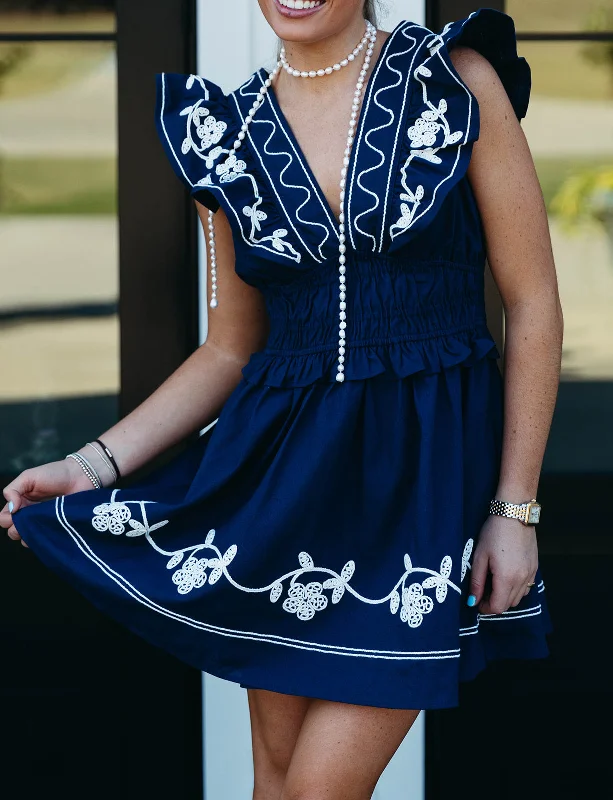Reduced Prices Endless Fun Mini Dress - Navy