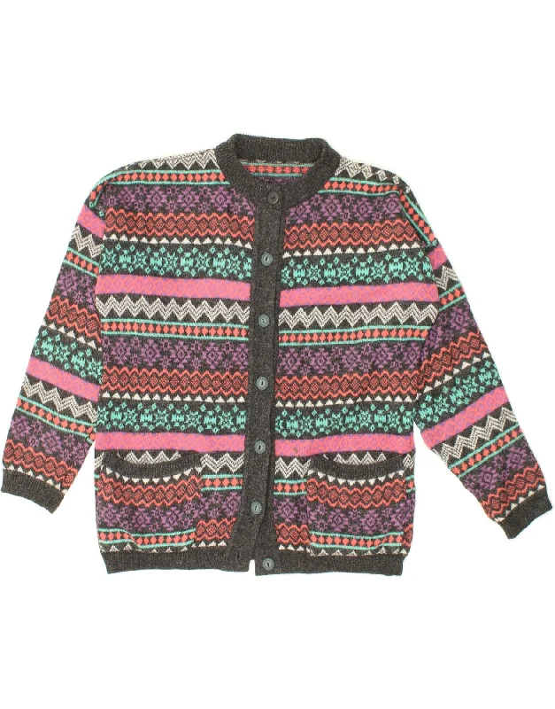 Exclusive Savings VINTAGE Womens Cardigan Sweater UK 14 Large Multicoloured Fair Isle