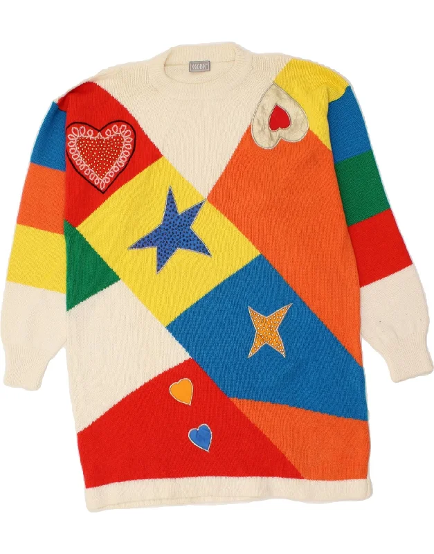 Reduced Prices EGOISTE Womens Longline Crew Neck Jumper Sweater UK 16 Large Multicoloured Reduced Prices EGOISTE Womens Longline Crew Neck Jumper Sweater UK 16 Large Multicoloured