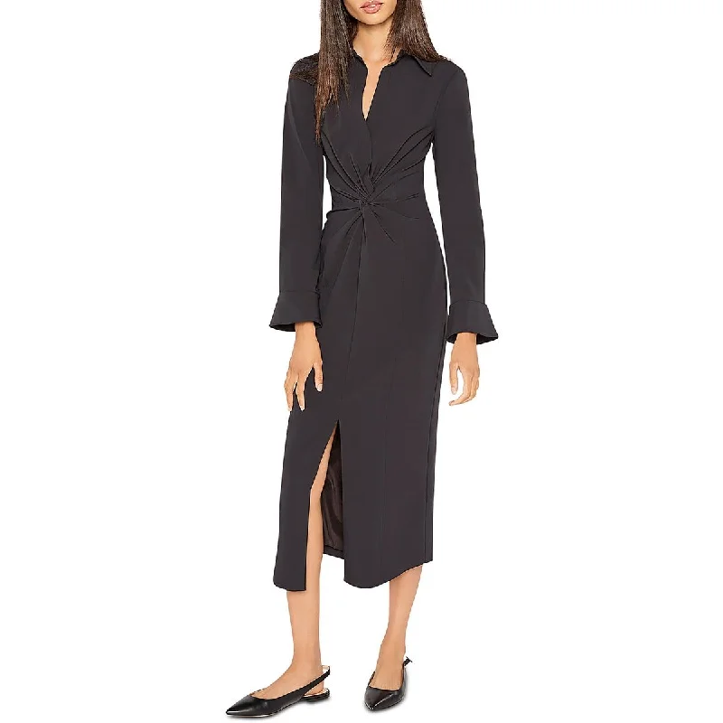 Hurry In Womens Midi Long Sleeve Wear To Work Dress