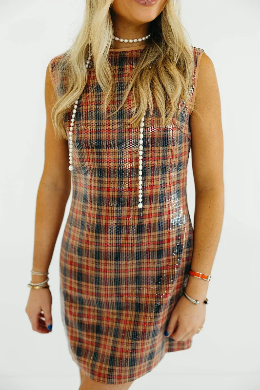 Clearance Event Ari Mini Dress - Brown/Red/Navy