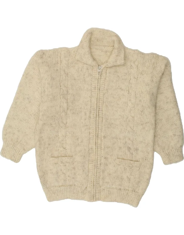 Loyalty Reward VINTAGE Womens Cardigan Sweater UK 16 Large Off White Flecked