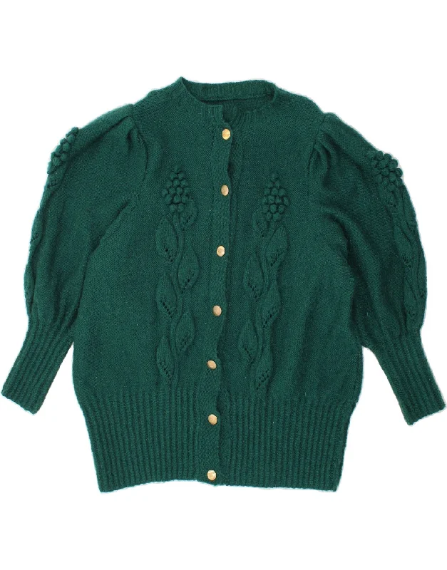 Markdowns VINTAGE Womens Cardigan Sweater UK 18 XL Green Floral