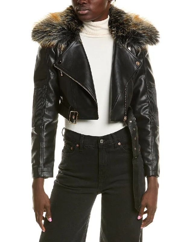 Reduced Prices Beulah Asymmetrical Crop Moto Jacket