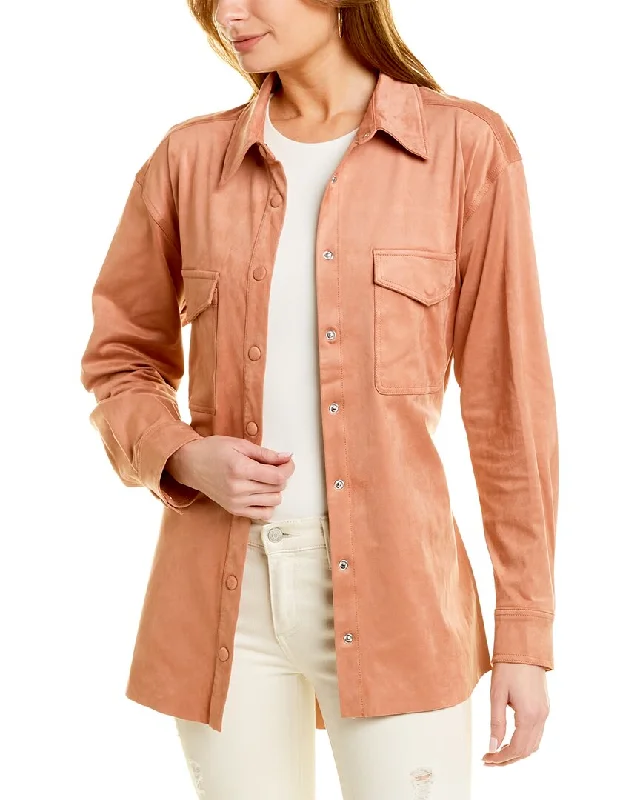 Closeout GOOD AMERICAN Faux Suede Belted Shacket
