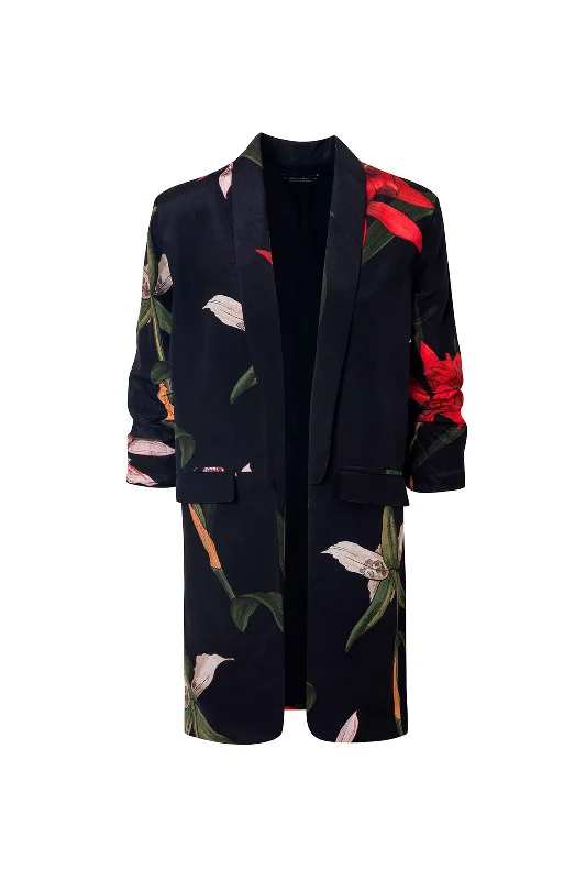 Special Savings Black Flora Oversized Blazer