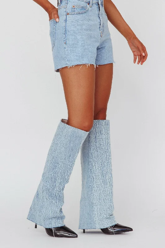 Closeout AZALEA WANG Appealing-Denim Stiletto Boot