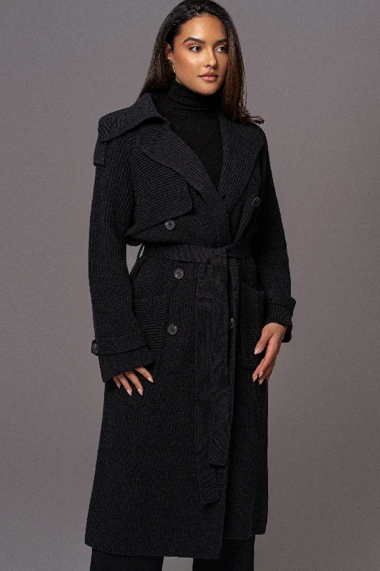 Instant Discount Black Maxinne Knit Coat
