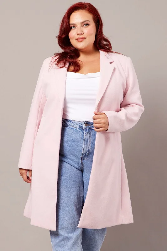 Closeout Pink One Button Coat
