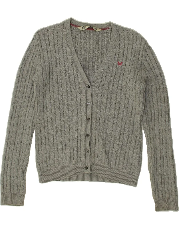 Midnight Sale CREW CLOTHING Womens Cardigan Sweater UK 16 Large Grey Cotton