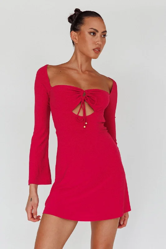 Reduced Prices Kaleidoscope Drawstring Bust Mini Dress Plum