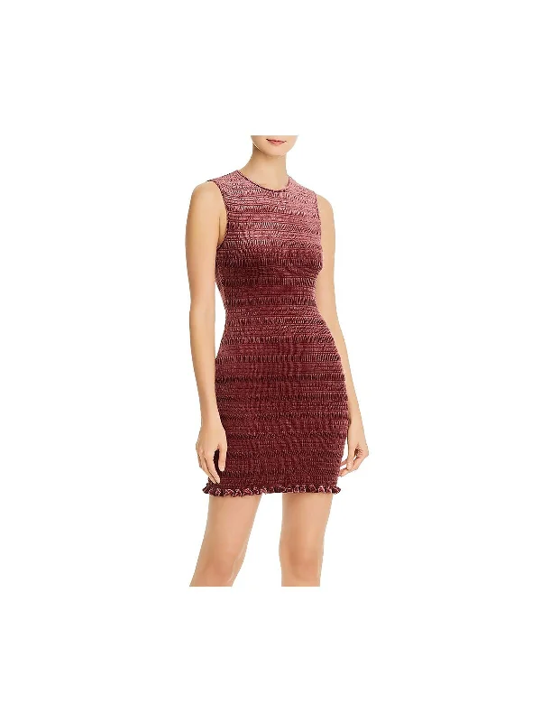 Value Deals AQUA Womens Purple Textured Velvet Sleeveless Crew Neck Short Body Con Dress Value Deals AQUA Womens Purple Textured Velvet Sleeveless Crew Neck Short Body Con Dress