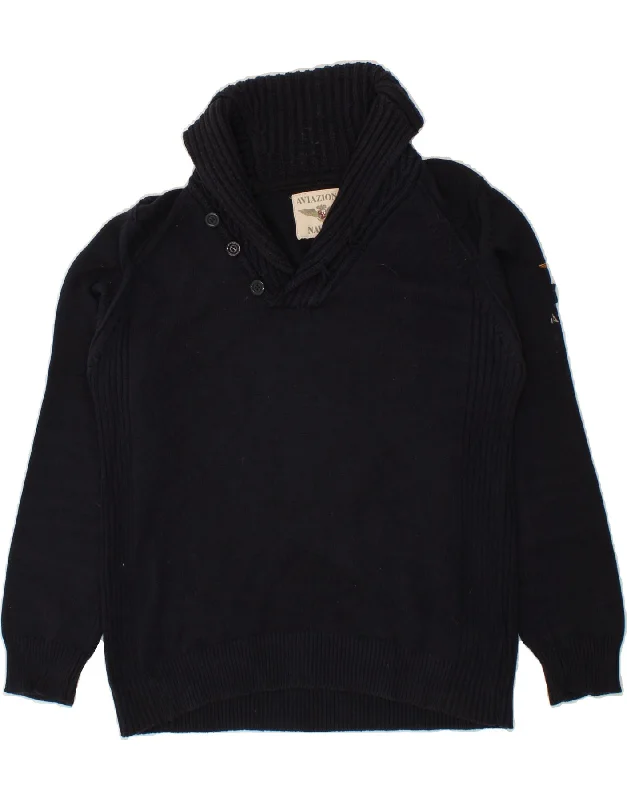Anniversary Sale AVIAZIONE NAVALE Womens Shawl Neck Jumper Sweater UK 18 XL Navy Blue Anniversary Sale AVIAZIONE NAVALE Womens Shawl Neck Jumper Sweater UK 18 XL Navy Blue