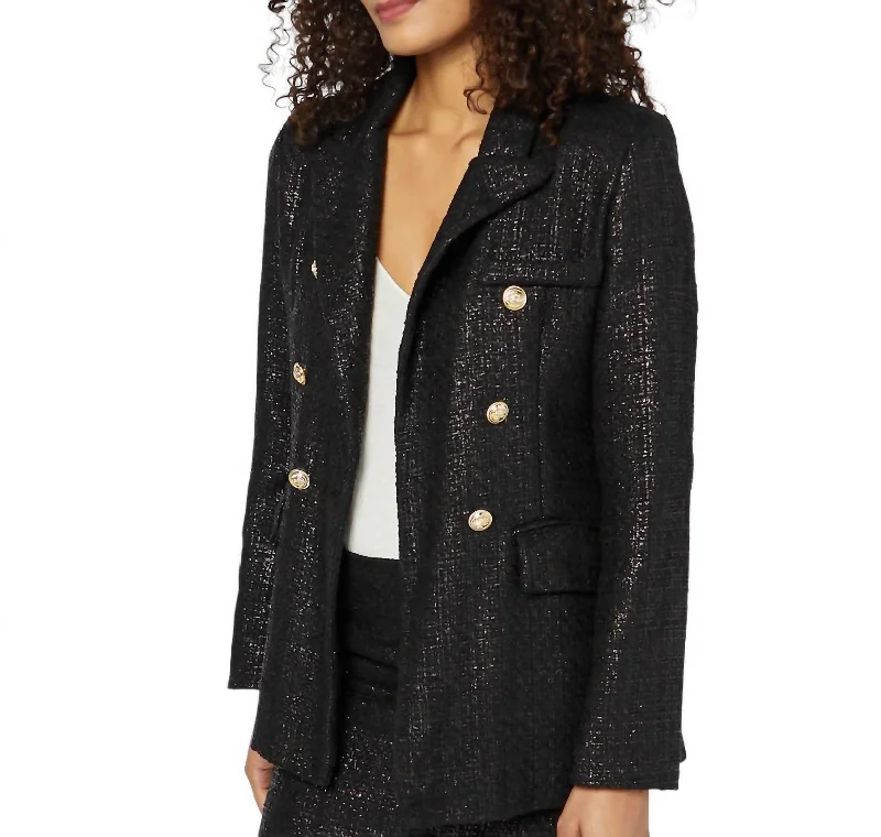 Big Discounts Presley Tweed Blazer In Black/gold