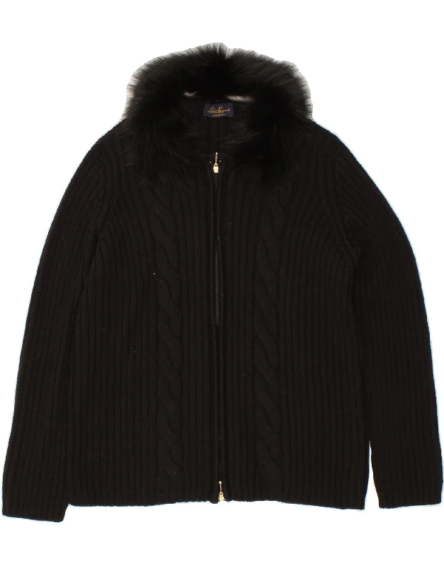 Buy More, Save More LUISA SPAGNOLI Womens Cardigan Sweater UK 16 Large Black Virgin Wool