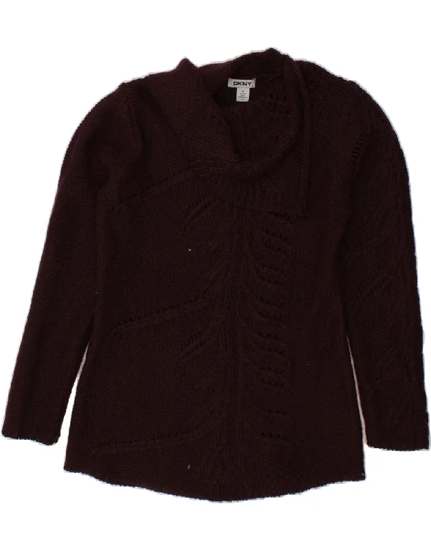 Final Sale DKNY Womens Shawl Neck Jumper Sweater UK 14 Medium Purple Acrylic