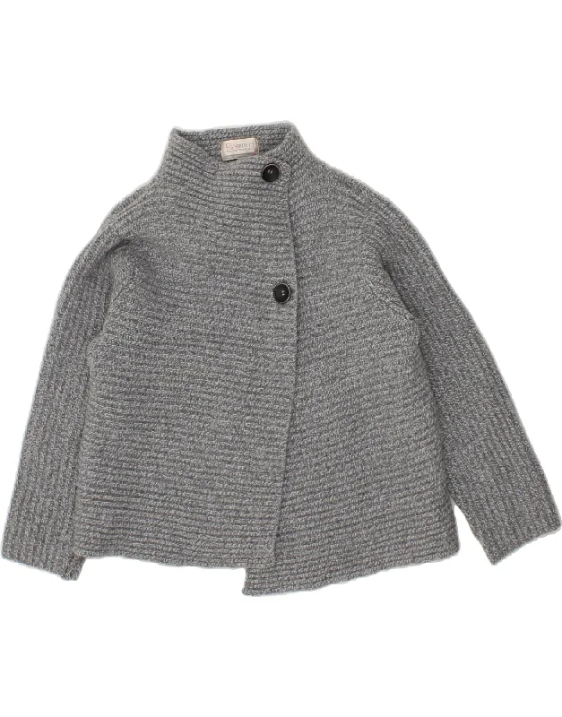 Can't Miss FISHERMAN OUT OF IRELAND Womens Cardigan Sweater UK 18 XL Grey Wool