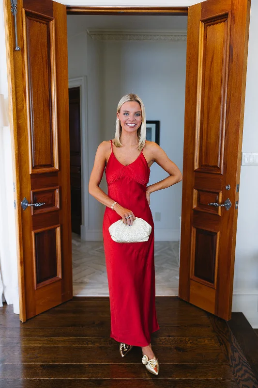 Fantastic Offers Albia Maxi Dress - Red