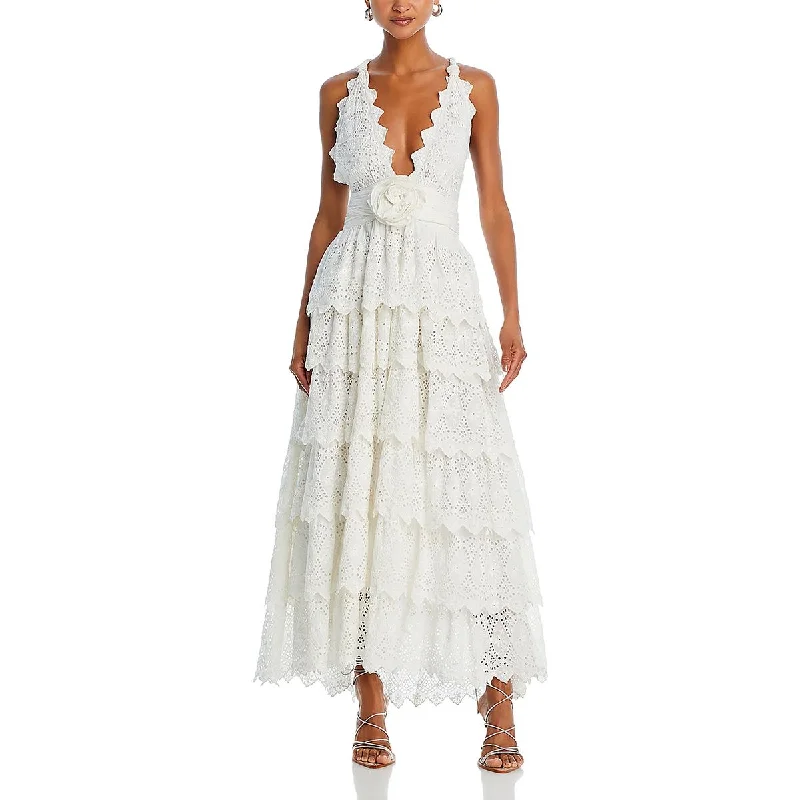 Massive Deals Womens Eyelet Long Maxi Dress