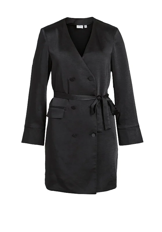 Act Fast Vila Sinza Tailored Mini Dress, Black