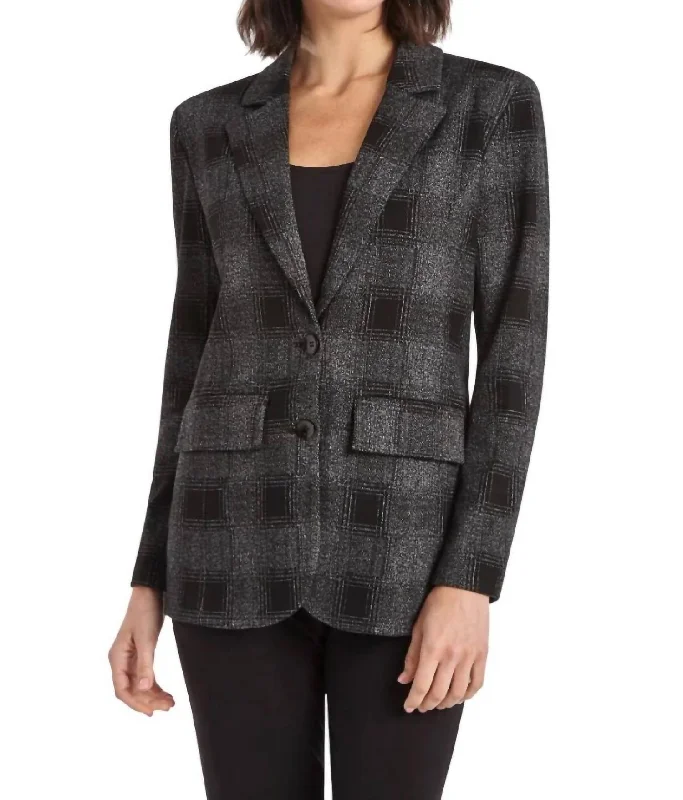 Discount Mania Buffalo Blazer In Black/grey