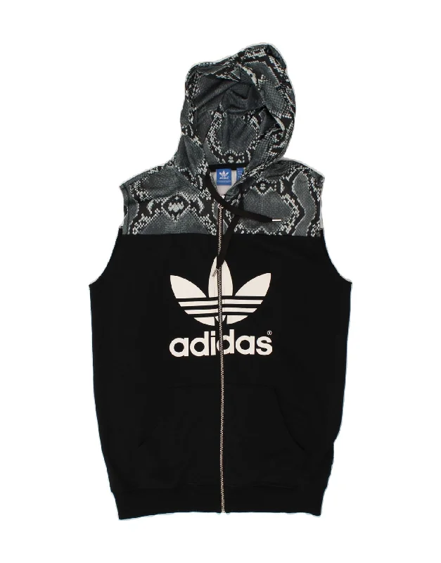 Super Bargain ADIDAS Womens Oversized Sleeveless Zip Hoodie Sweater UK 8 Small Black Super Bargain ADIDAS Womens Oversized Sleeveless Zip Hoodie Sweater UK 8 Small Black