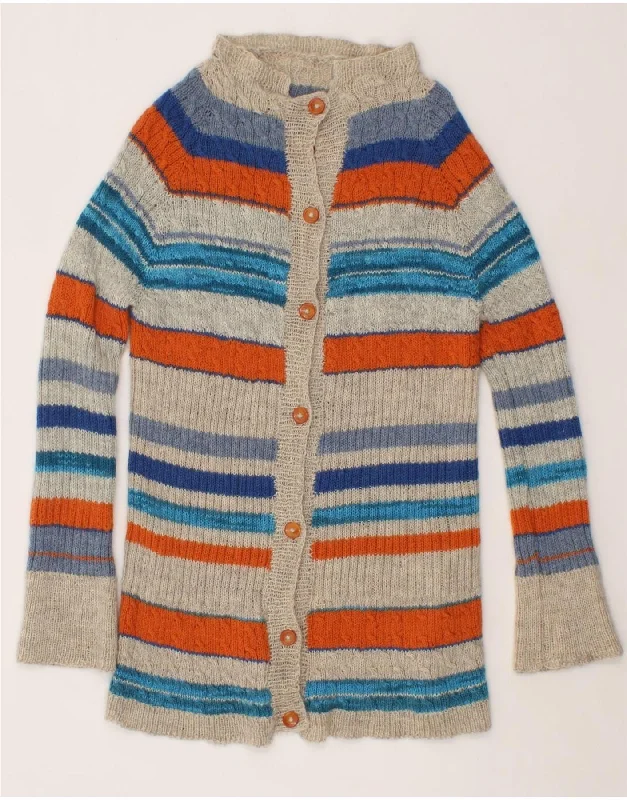 Year-End Clearance VINTAGE Womens Cardigan Sweater UK 10 Small Multicoloured Striped Year-End Clearance VINTAGE Womens Cardigan Sweater UK 10 Small Multicoloured Striped