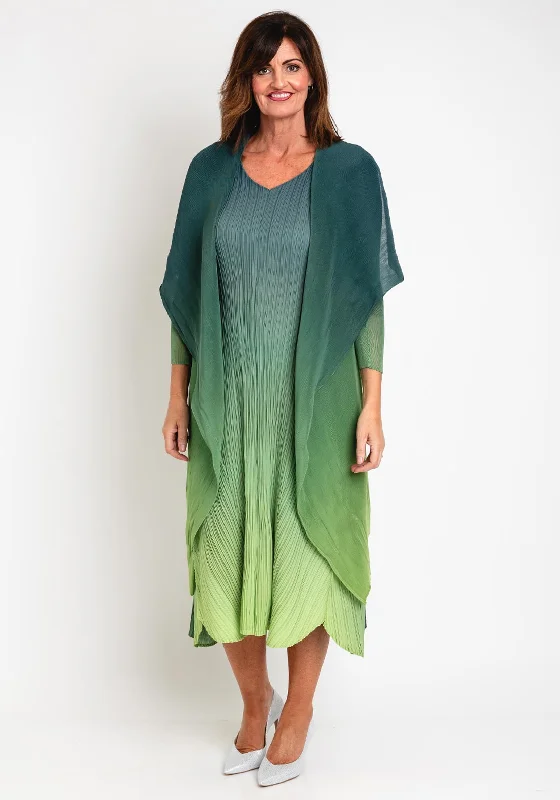Limited Edition Alquema Long Estrella Dress & Coat Set, Forest Ombre
