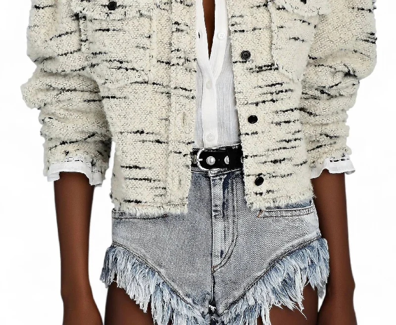 Midnight Madness Veste Neves Boucle Jacket In Ecru