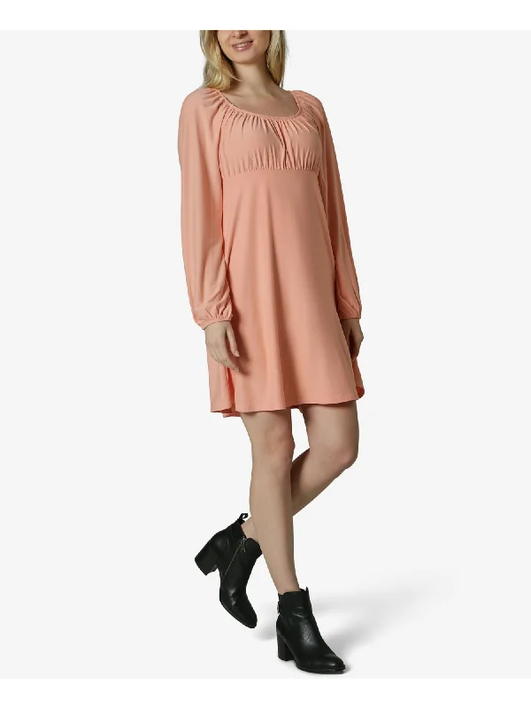 Exclusive Online Offer ULTRA FLIRT Womens Pink Raglan Scoop Neck Short Shift Dress