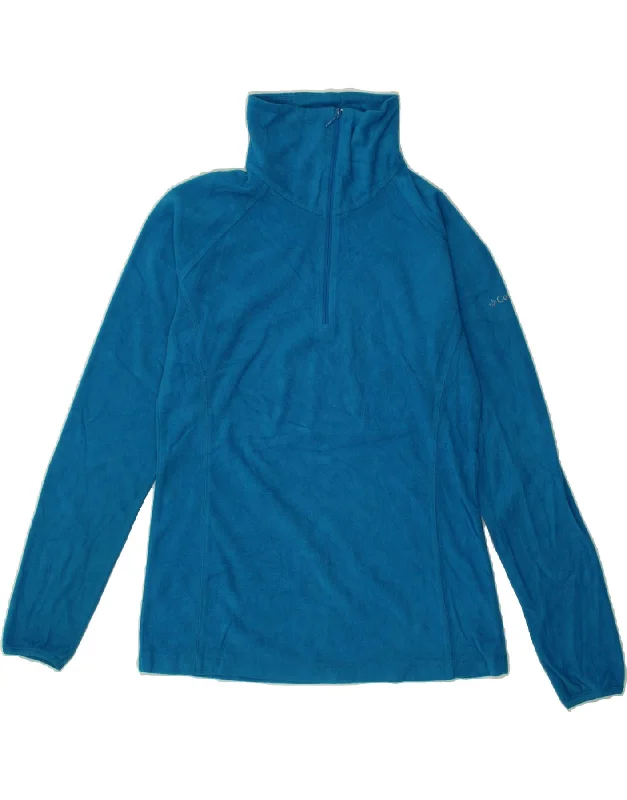 Bargain Blast COLUMBIA Womens Zip Neck Fleece Jumper UK 10 Small Blue Polyester
