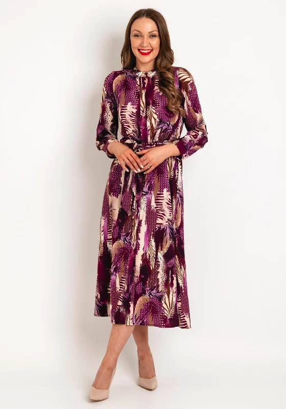 Customer Appreciation Sale Kate & Pippa Capri Multi Print Midi Dress, Plum