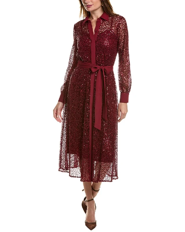 Hurry In Anne Klein Sequin Lace Shirtdress