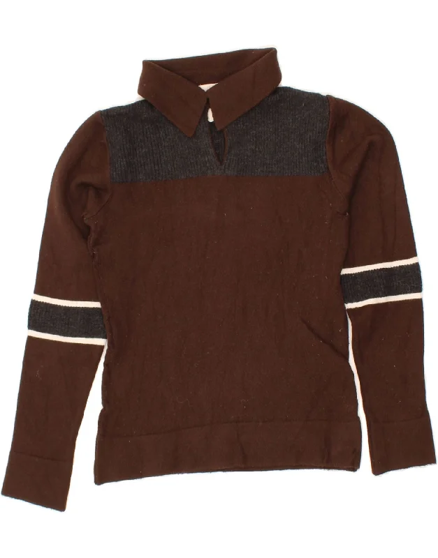 Limited Availability MAX & CO. Womens Polo Neck Jumper Sweater UK 10 Small Brown Colourblock Limited Availability MAX & CO. Womens Polo Neck Jumper Sweater UK 10 Small Brown Colourblock
