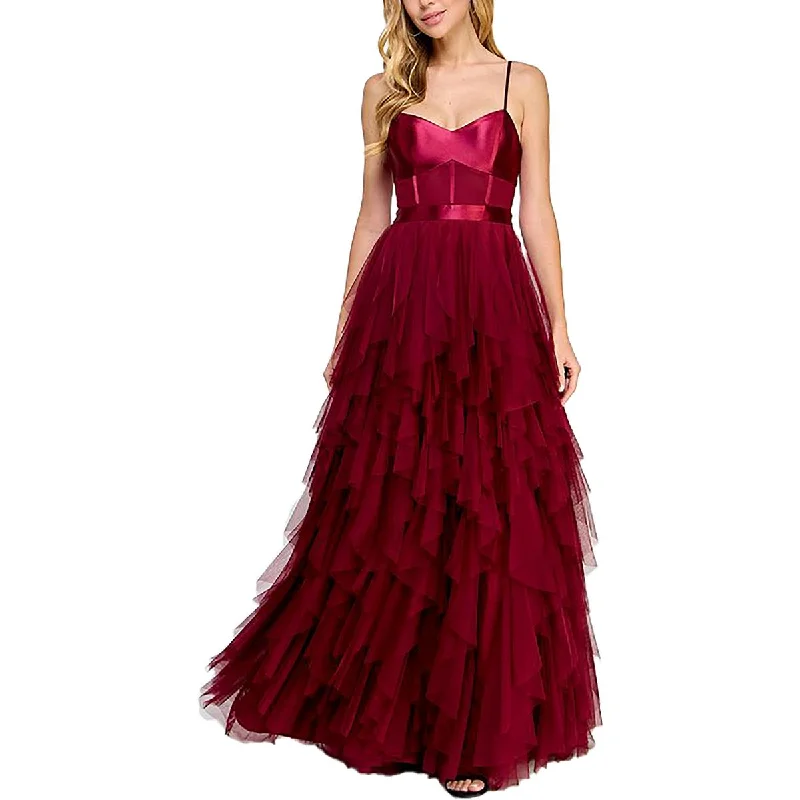 Crazy Deals Juniors Womens Satin Formal Evening Dress