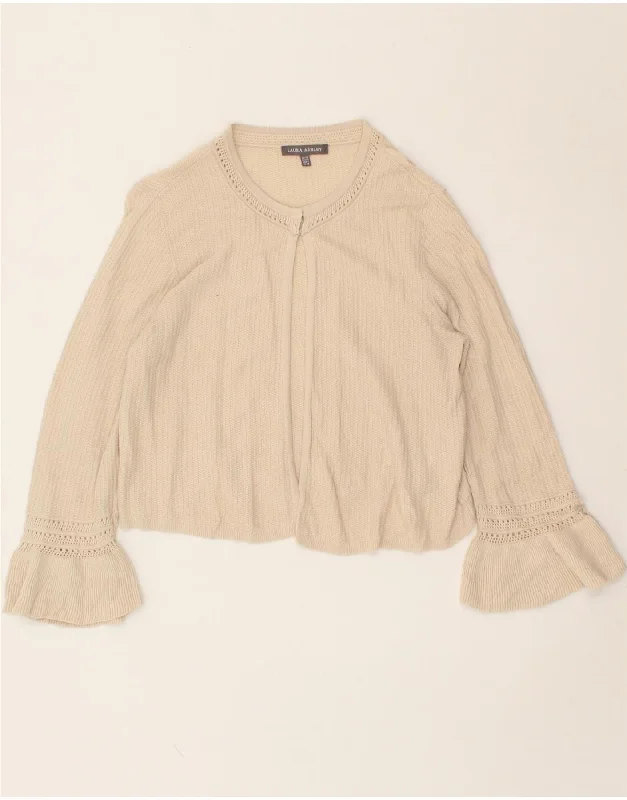 Huge Discounts LAURA ASHLEY Womens Crop Cardigan Sweater UK 12 Medium Beige