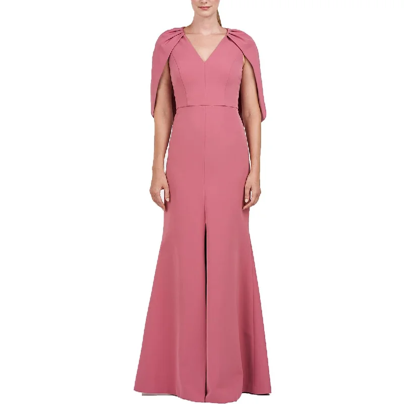 TIME-Limited Offer Valorie Womens V-Neck Capelet Evening Dress