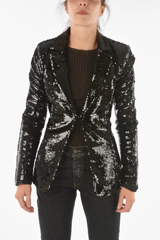 YEAR-End Sale Philipp Plein Couture All-Over Flip Over Sequined Anastasye Slim Fit Blaze M Standard Size