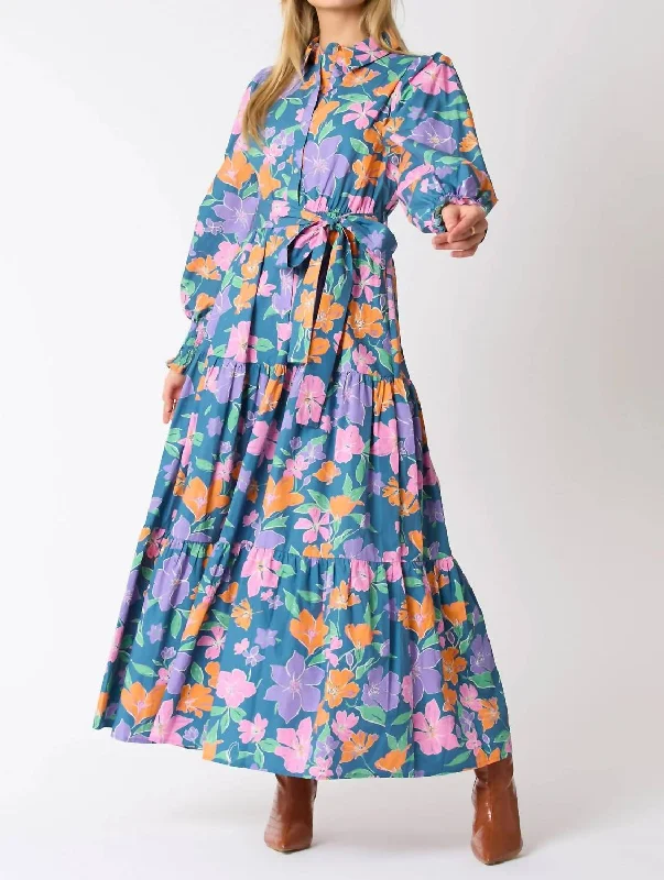Discount Deals Poplin Floral Dress In Multi-Colored