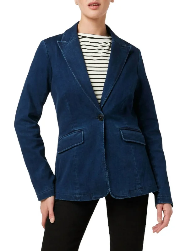 Now or Never Denim Blazer In Laurent