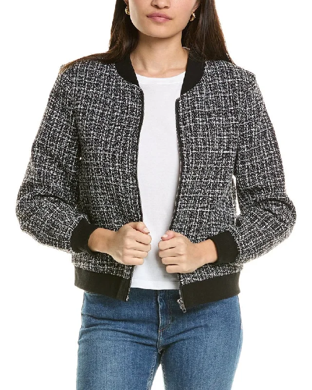 Deal Dash Pascale La Mode Zip Tweed Jacket