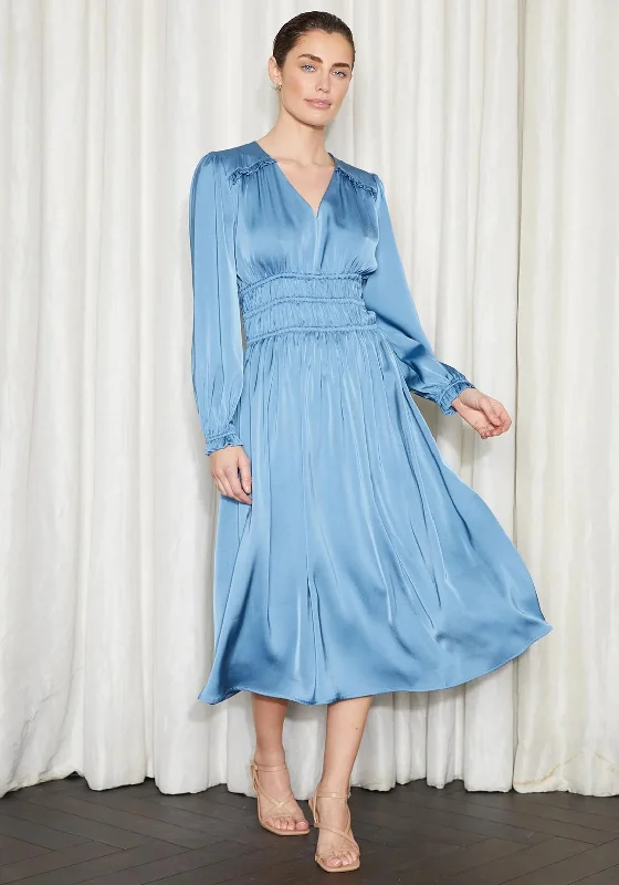 Big Discounts Jovonna Chaon Satin A Line Midi Dress, Blue