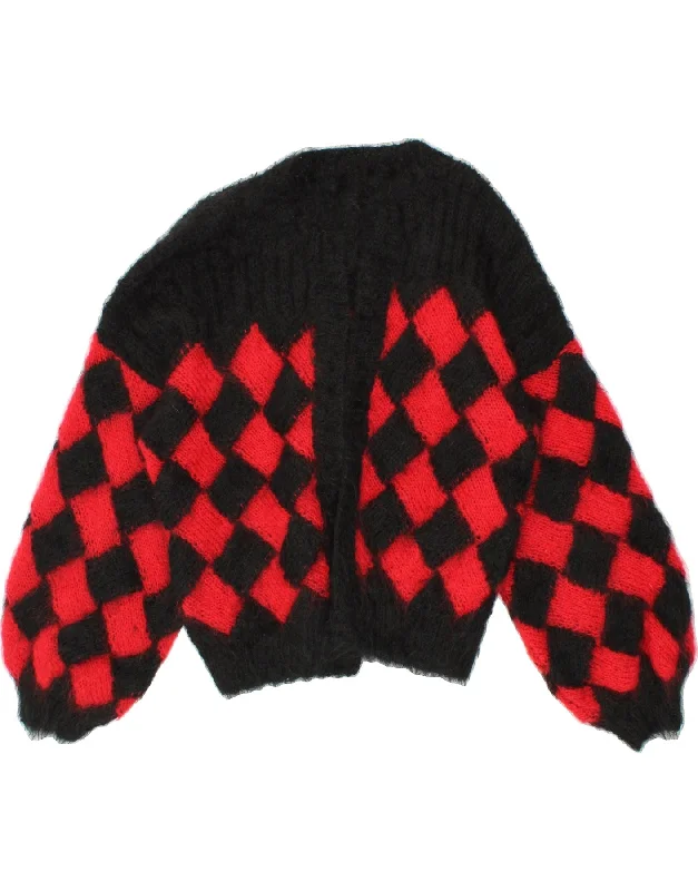 Discount Deals VINTAGE Womens Cardigan Sweater UK 16 Large Black Argyle/Diamond