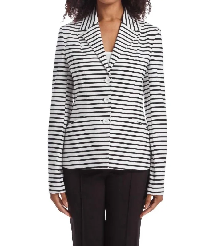 Savings Spectacular Stripe Sight Blazer In Black/white