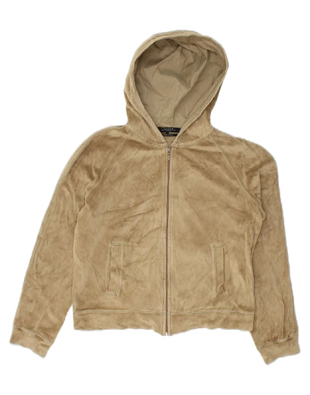 Special Offer MAX MARA Womens Weekend Velour Zip Hoodie Sweater UK 14 Medium Beige