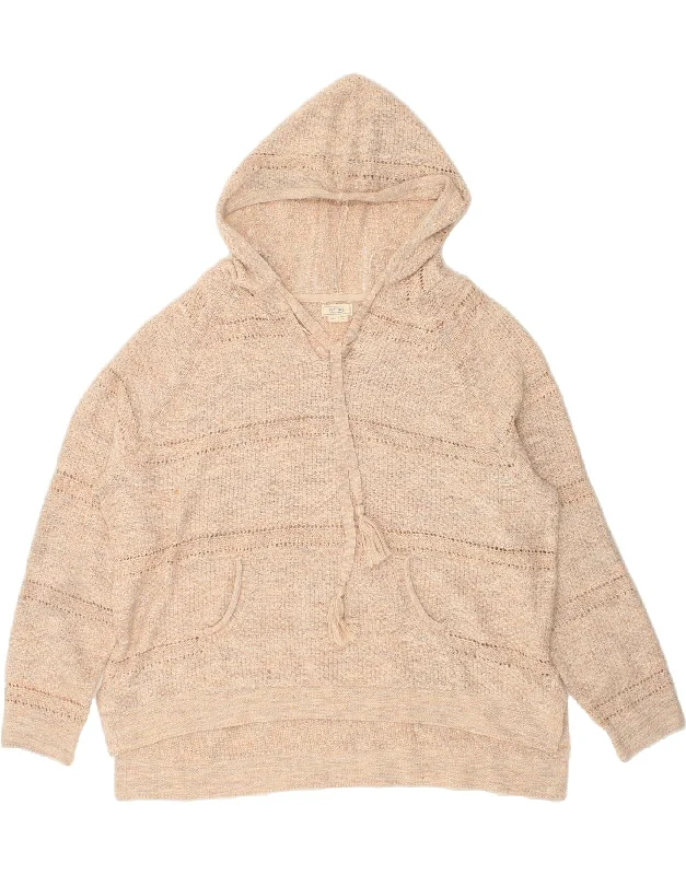 Bonus Savings FAT FACE Womens Hooded V-Neck Jumper Sweater UK 20 2XL Beige Cotton
