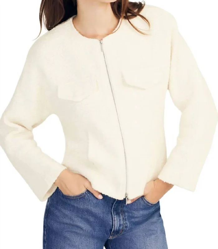 Big Savings Prewett Zip Front Jacket In Blanc De Blanc